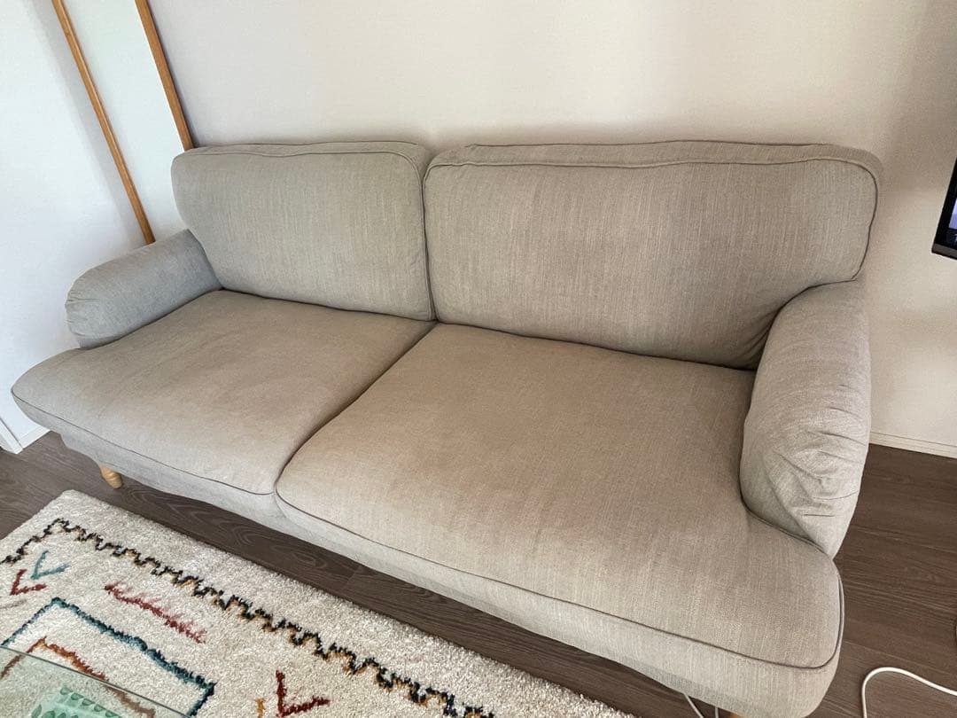 送料込み！IKEA イケアソファ3人掛け　グレー　ストックスンド