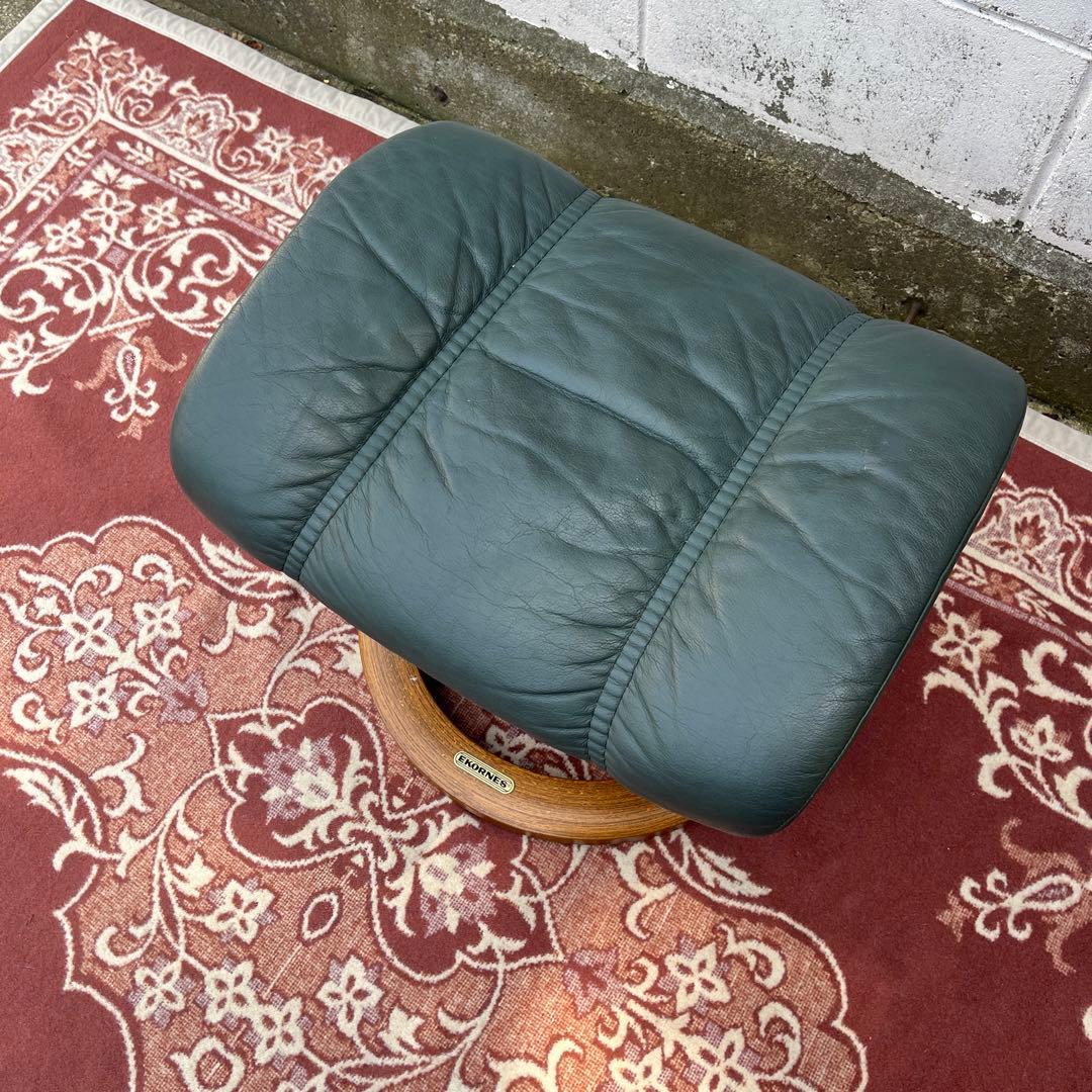 北欧ノルウェー製◾️Ekornesエコーネス 本革レザー張り スツール オットマン