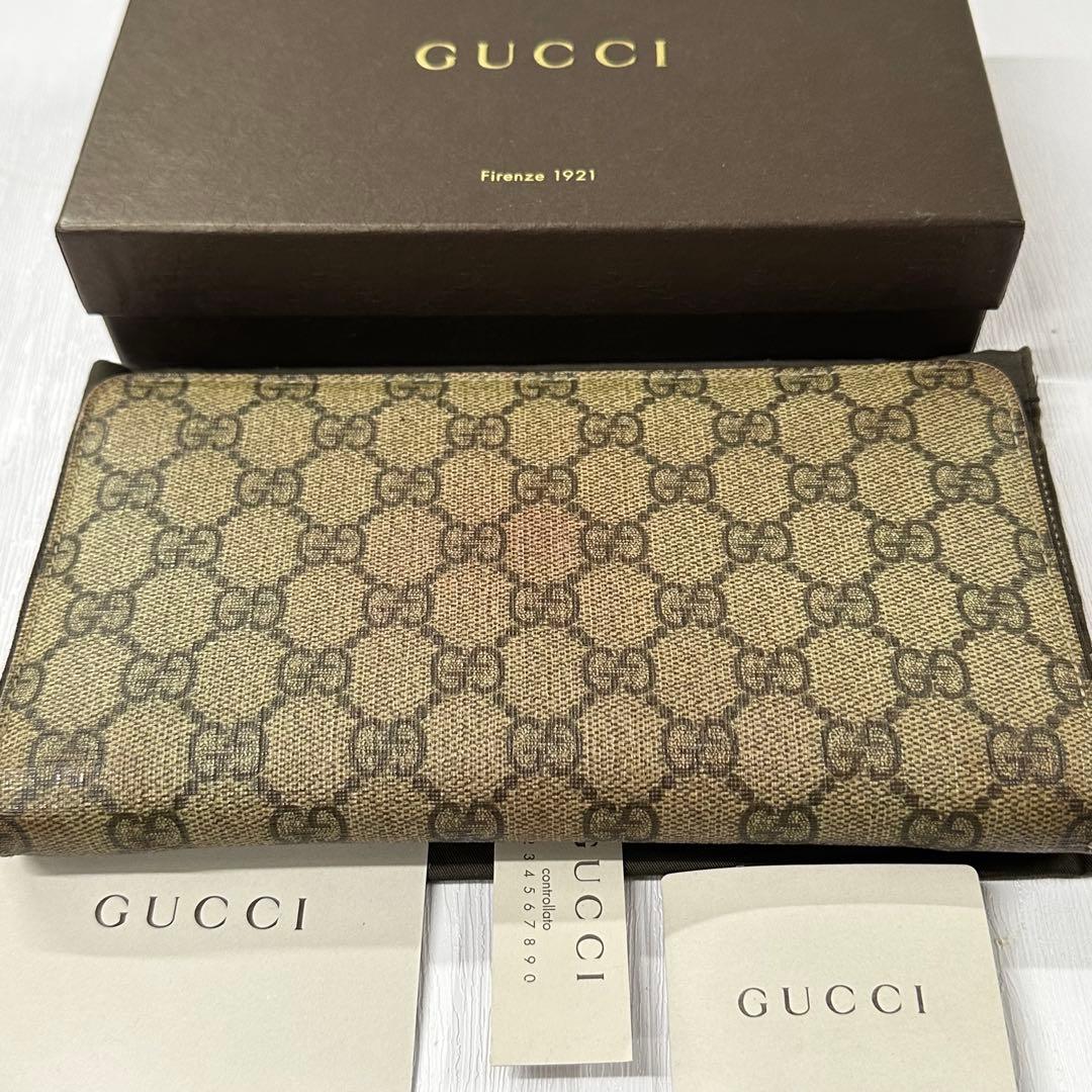 新品同様‼️ グッチ　GUCCI 財布　長財布　GGスプリーム　付属品込み