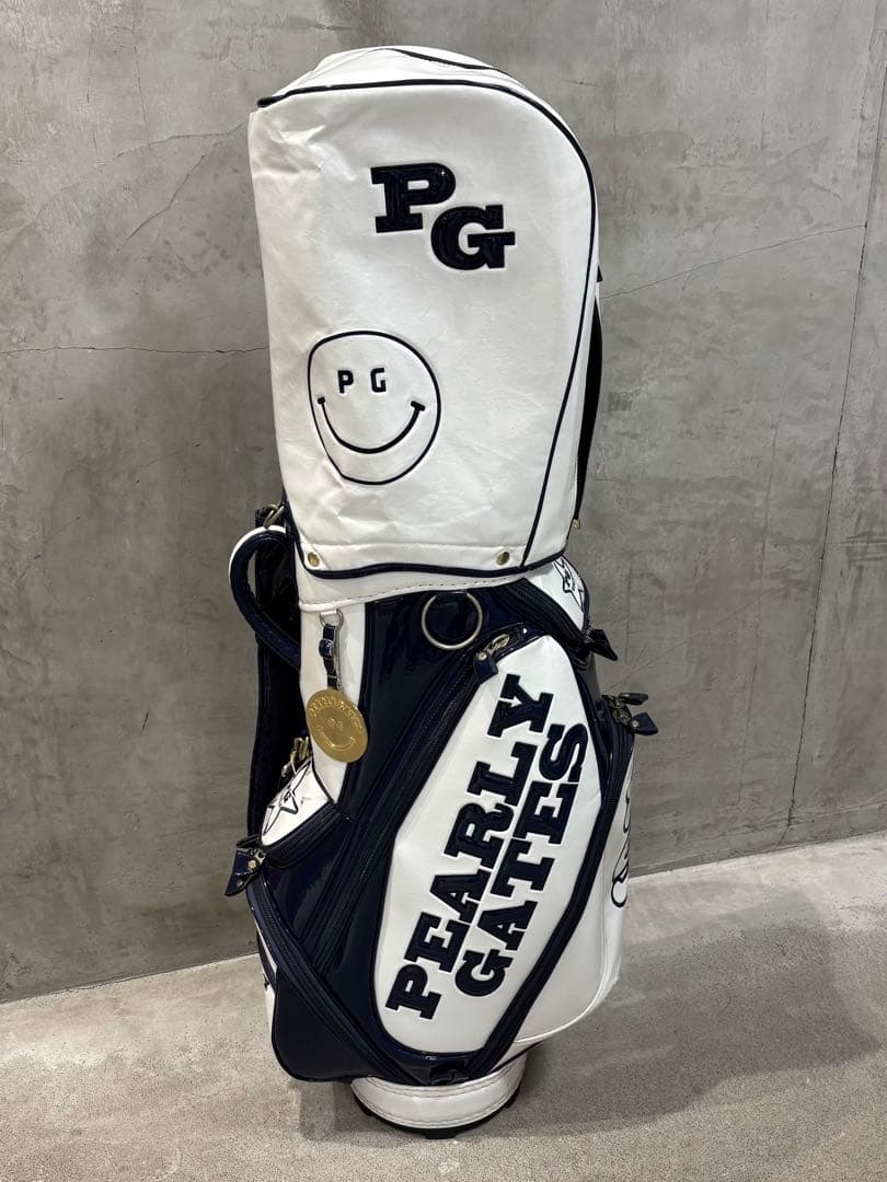 キ*デ様 PEARLY GATES キャディバッグ ホワイト/ネイビー