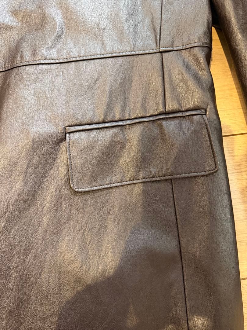 美品⭐︎OHOTOROダークブラウン レザージャケットオーバーサイズ