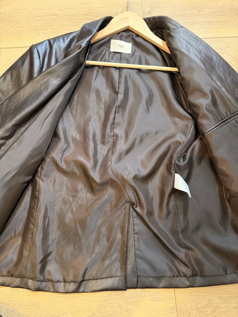 美品⭐︎OHOTOROダークブラウン レザージャケットオーバーサイズ