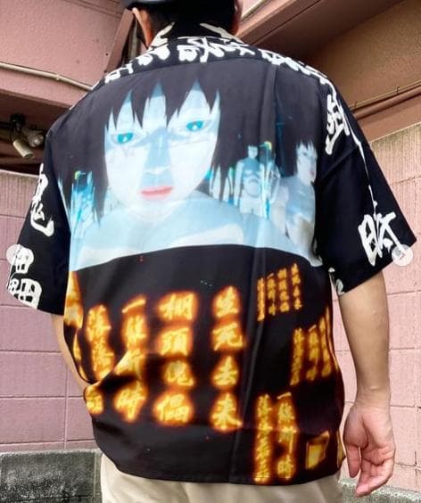 美品 24ss WACKOMARIA ×攻殻機動隊 HAWAIIAN 黒 S