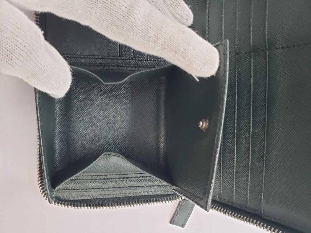 ★プラダPRADA★マルチスタッズストーンレザーウォレット★長財布ラウンドジップ