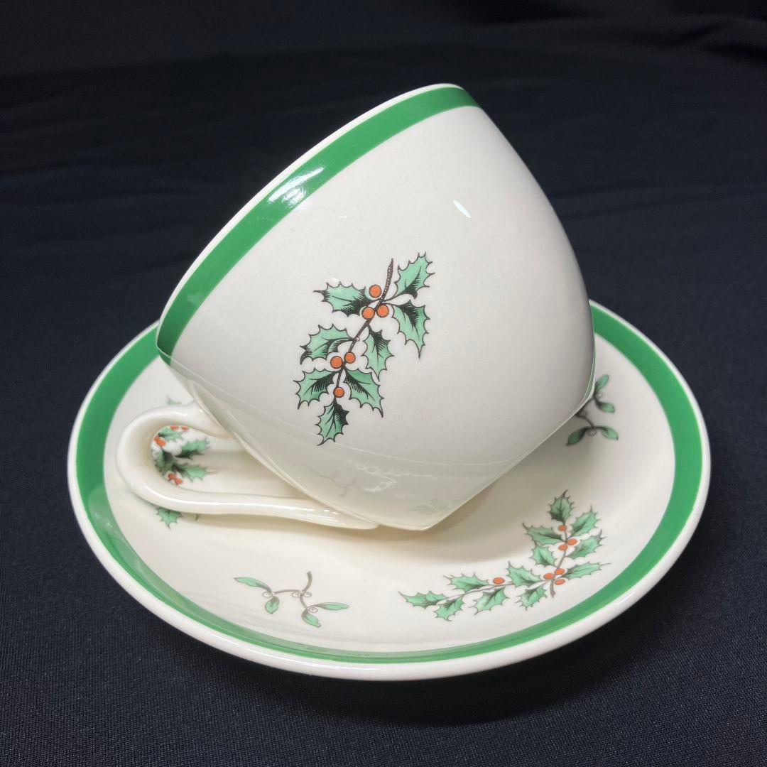 スポード クリスマスツリー オーバルプレート 2客 カップ&ソーサー 1客 レア