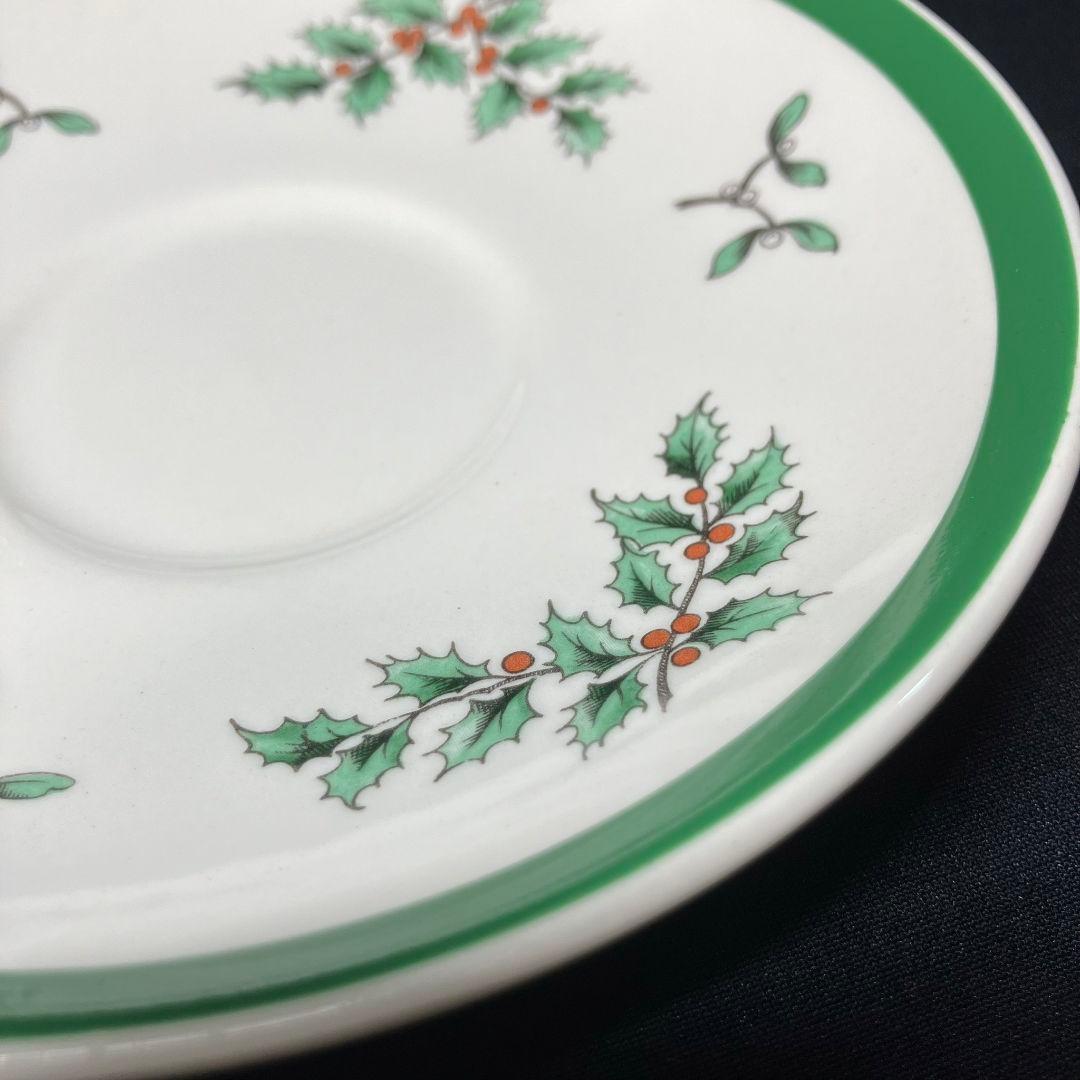 スポード クリスマスツリー オーバルプレート 2客 カップ&ソーサー 1客 レア