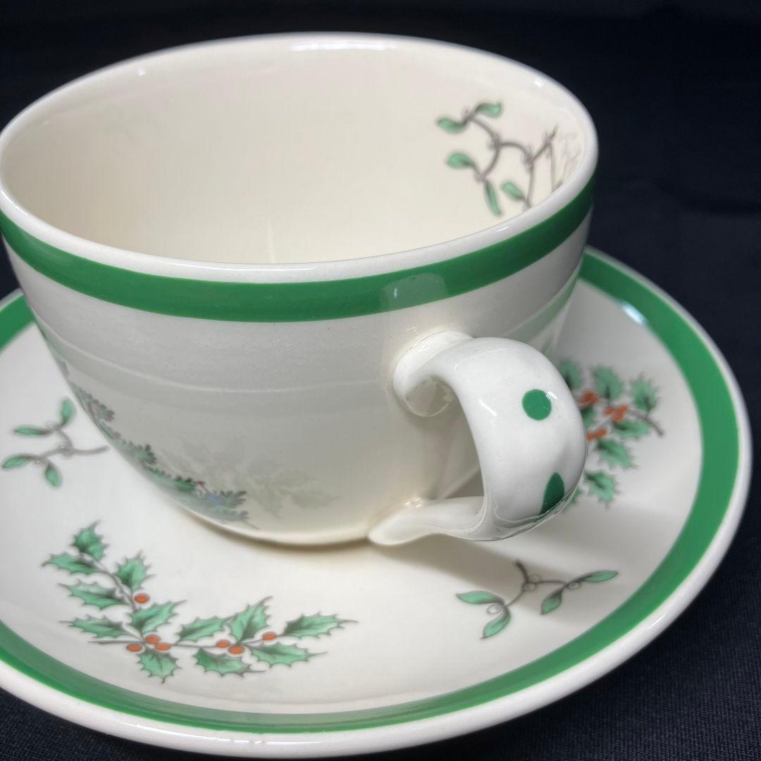 スポード クリスマスツリー オーバルプレート 2客 カップ&ソーサー 1客 レア