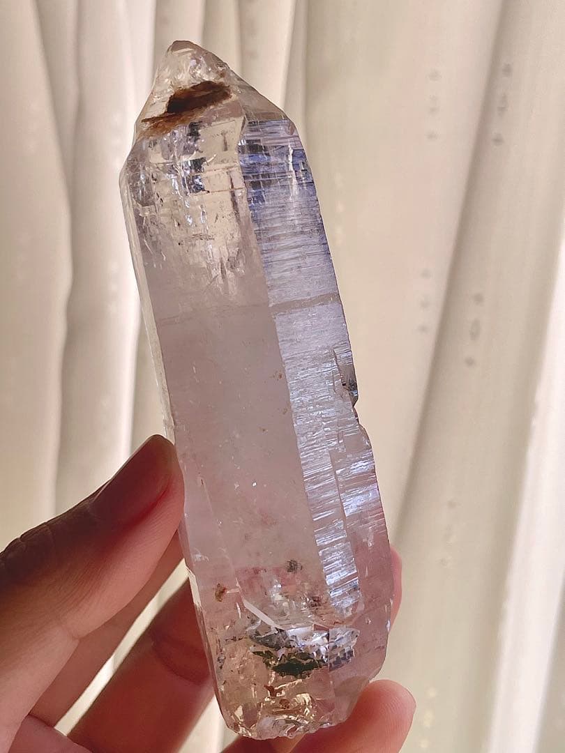 BIG 超透明　薄いピンク　エレスチャルクォーツ　骸骨水晶　高波動 原石　水晶