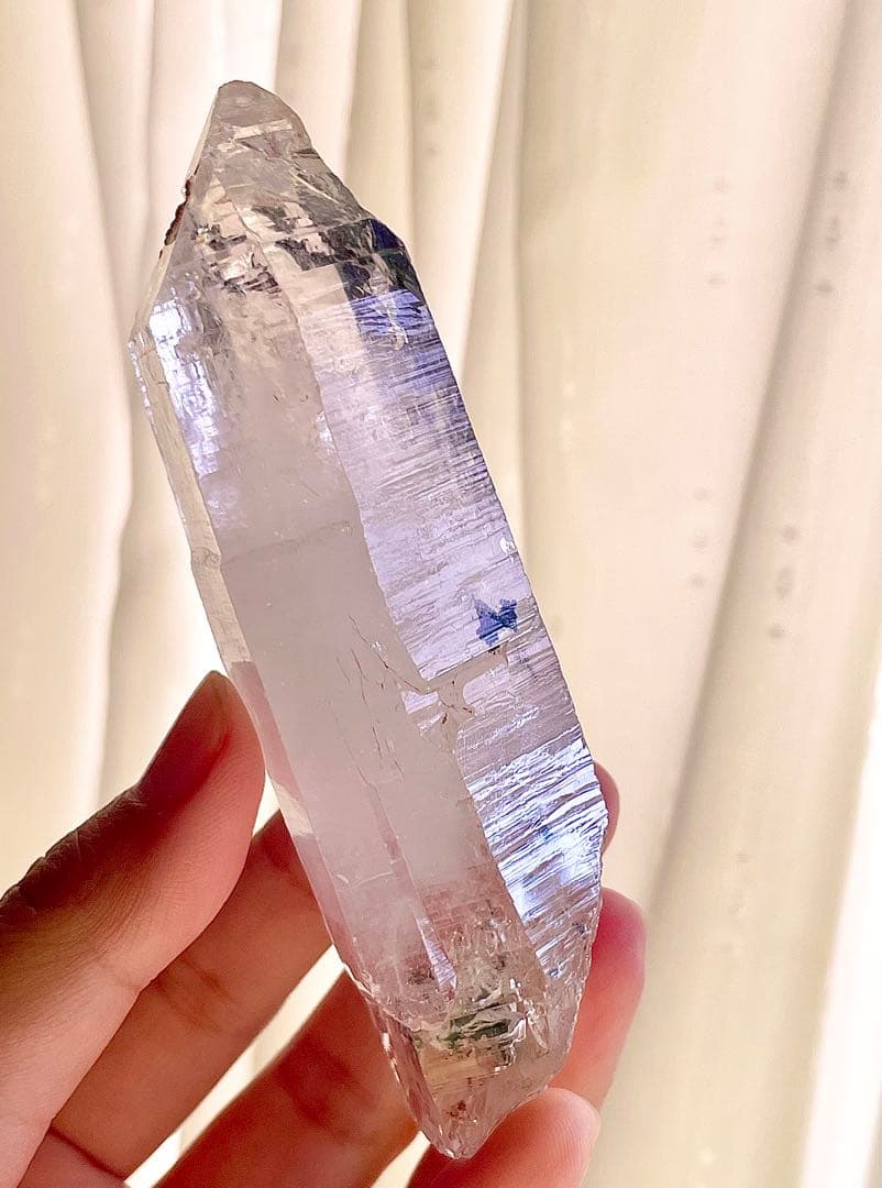 BIG 超透明　薄いピンク　エレスチャルクォーツ　骸骨水晶　高波動 原石　水晶
