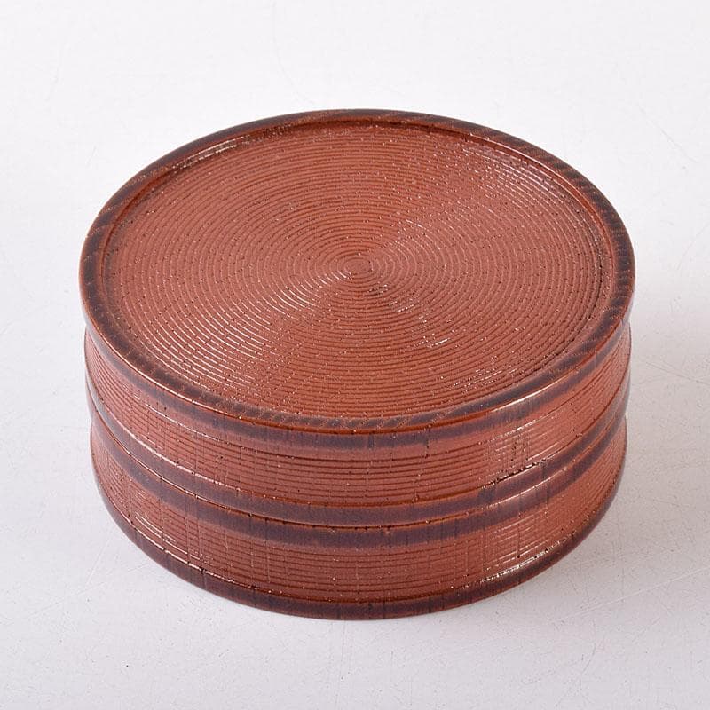 茶道具　京漆匠　平安象彦造　渦塗糸目　香合　共箱　V　R8619