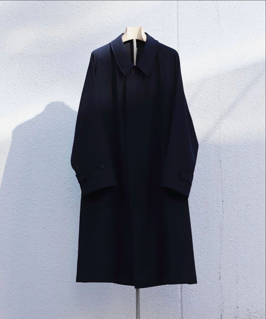 レショップ　LE ウールサージ　バルカラーコート　ネイビー2