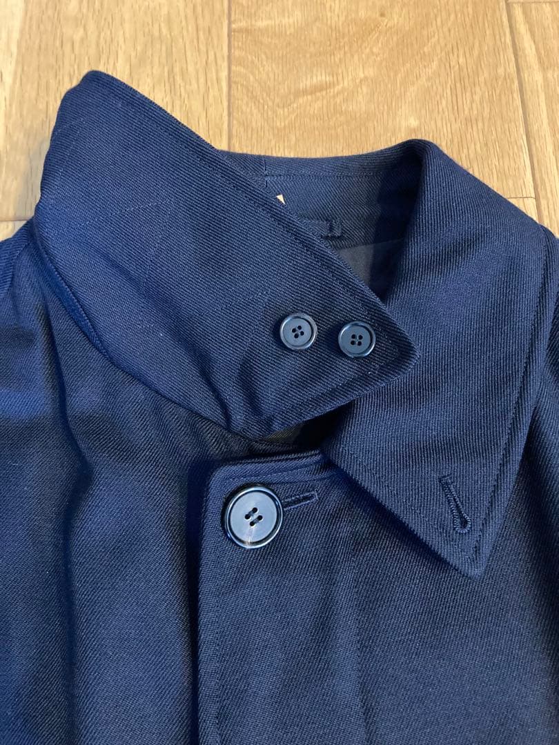 レショップ　LE ウールサージ　バルカラーコート　ネイビー2