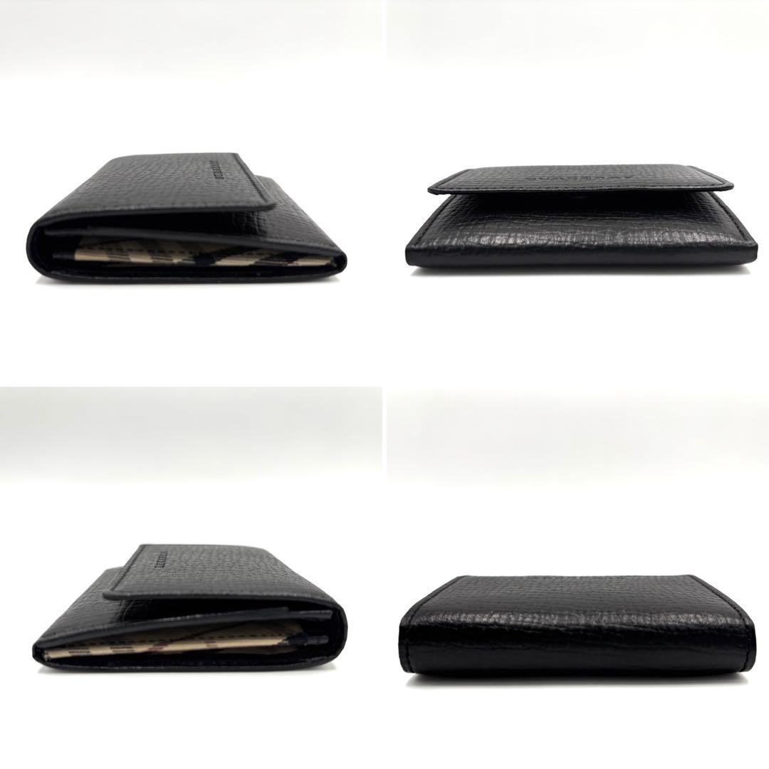 【未使用保管品】バーバリー ケース ノバチェック ロゴ型押し 本革 黒