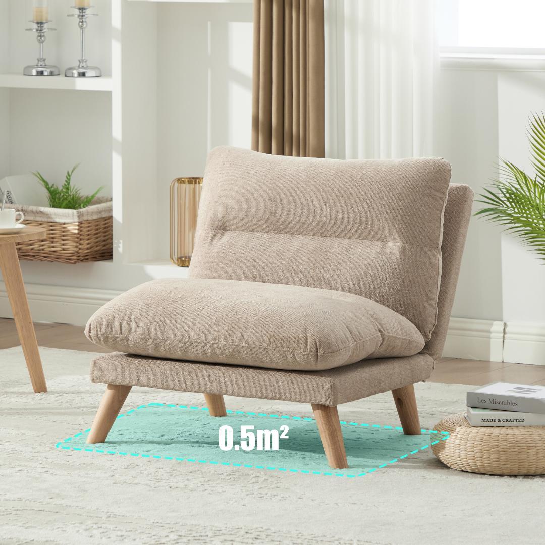 【新品】一人掛け折り畳みソファ 90-160°調節 低反発メモリーフォーム