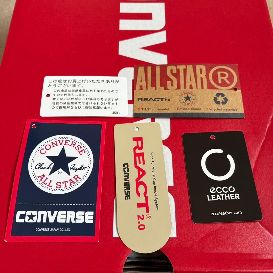 CONVERSE レザー　オールスター　ロー　オックス　ブラック　28