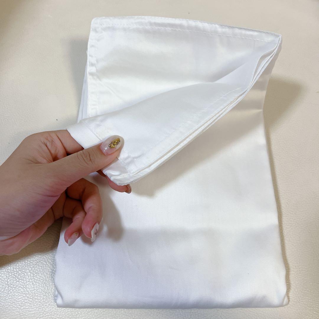 100% オーガニックコットン枕カバー2枚セット 43 x 63 cm 白