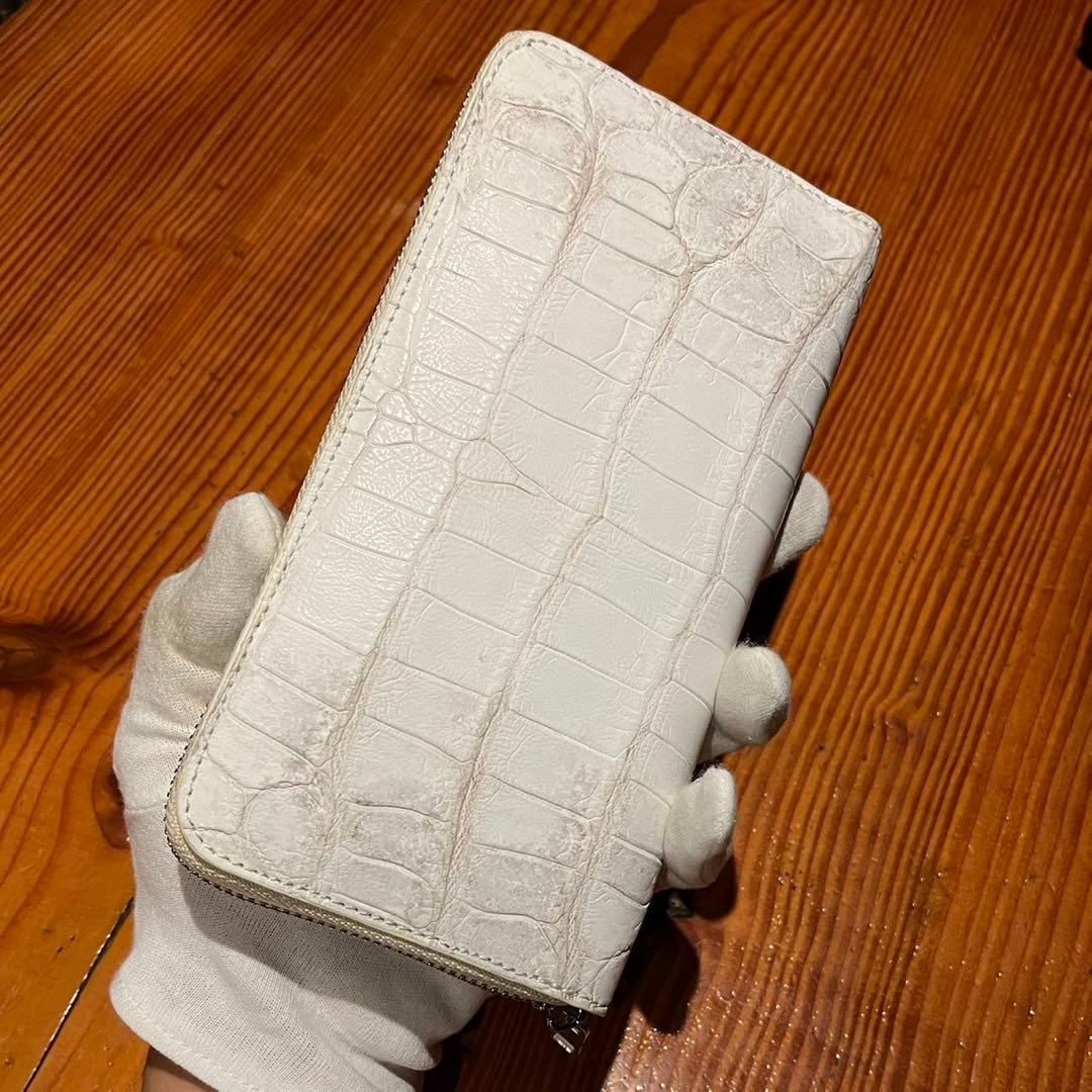 【新品・未使用】ヒマラヤクロコダイル　長財布　ラウンドファスナー　シャムワニ