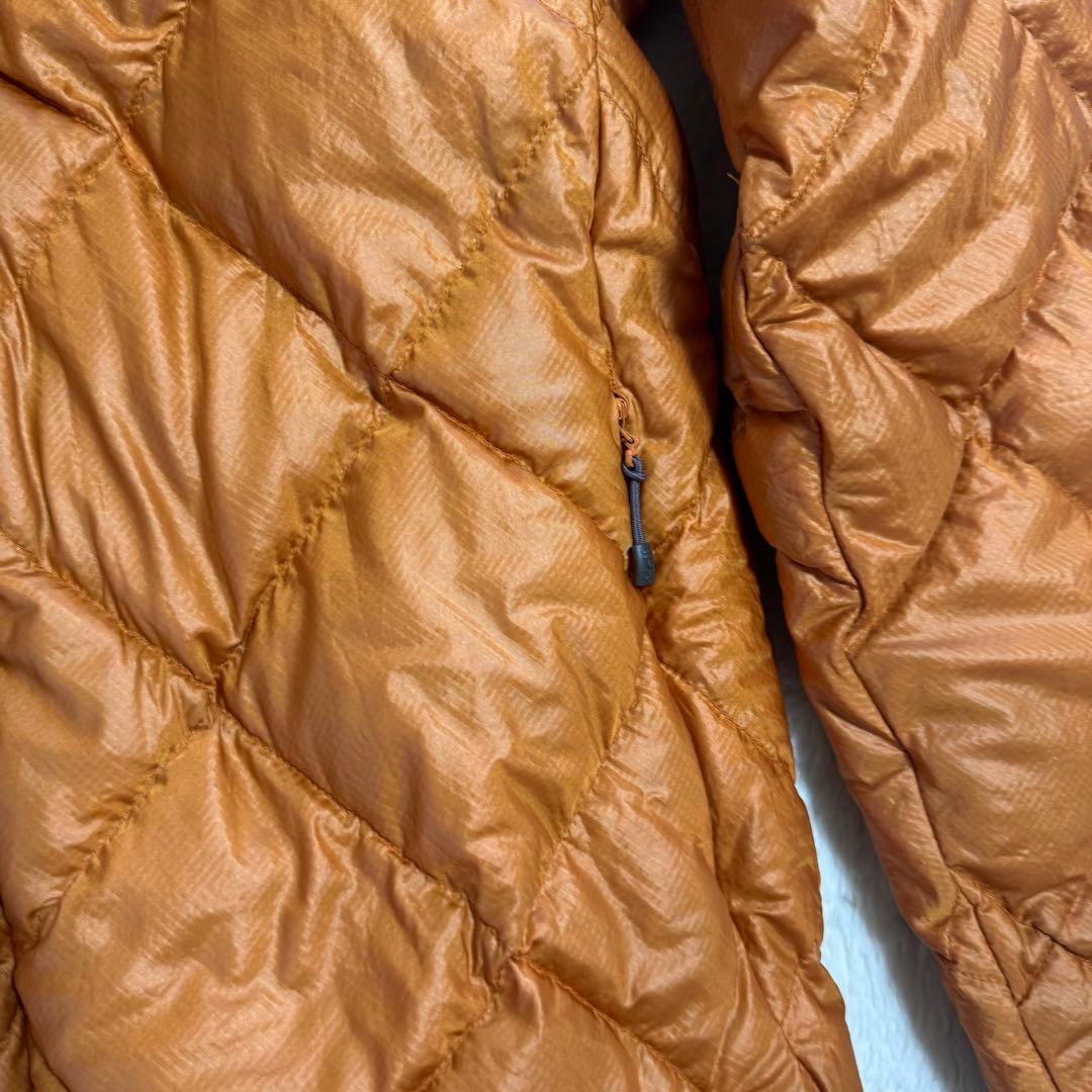 美品モンベル800FPライトアルパインダウンパーカM橙ダイヤキルティング