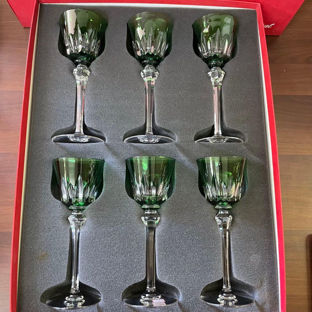 Baccarat バカラ グリーン 6客 ワイングラス グラス 食器