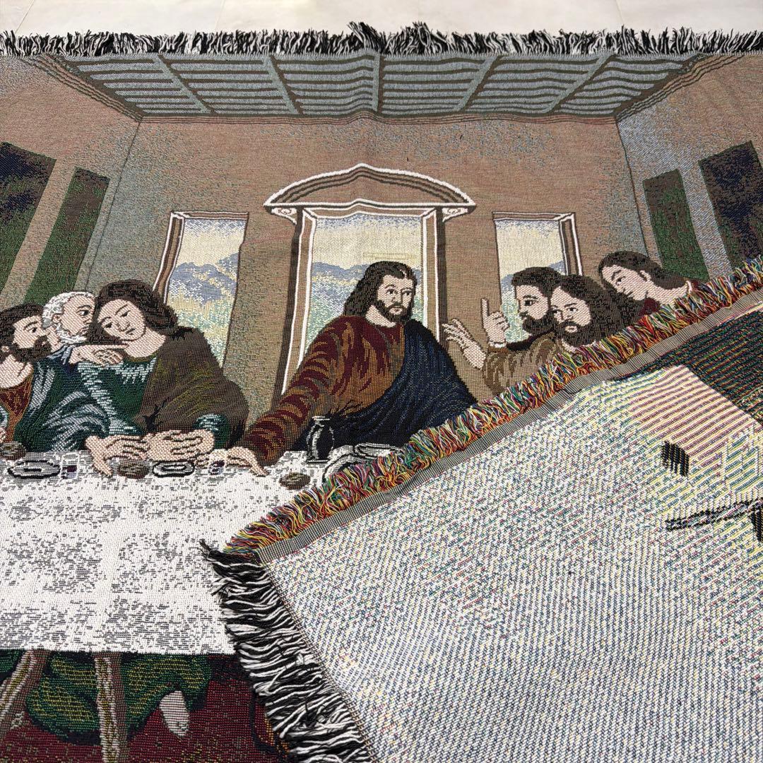 最後の晩餐　マルチカバー　ソファカバー　ヴィンテージラグ　137x173