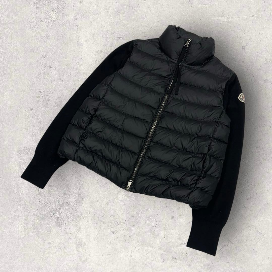 .12040【美品・QR鑑定済み】モンクレール　ニット × ダウンジャケット　黒