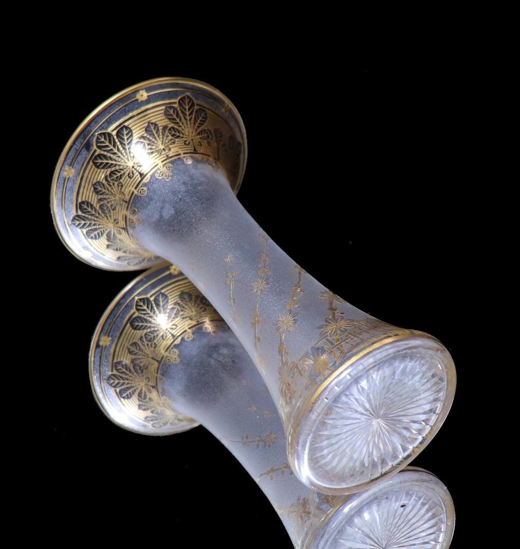 オールド・バカラ 入手困難!! 美術館級 金彩ジブレ装飾 大型花瓶 アンティーク