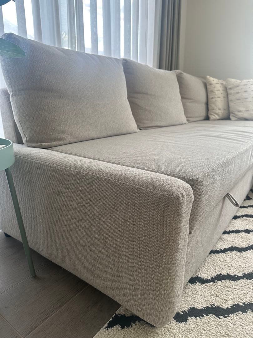 手渡しのみ IKEA フリーヘーテン コーナーソファーベッド　収納付き