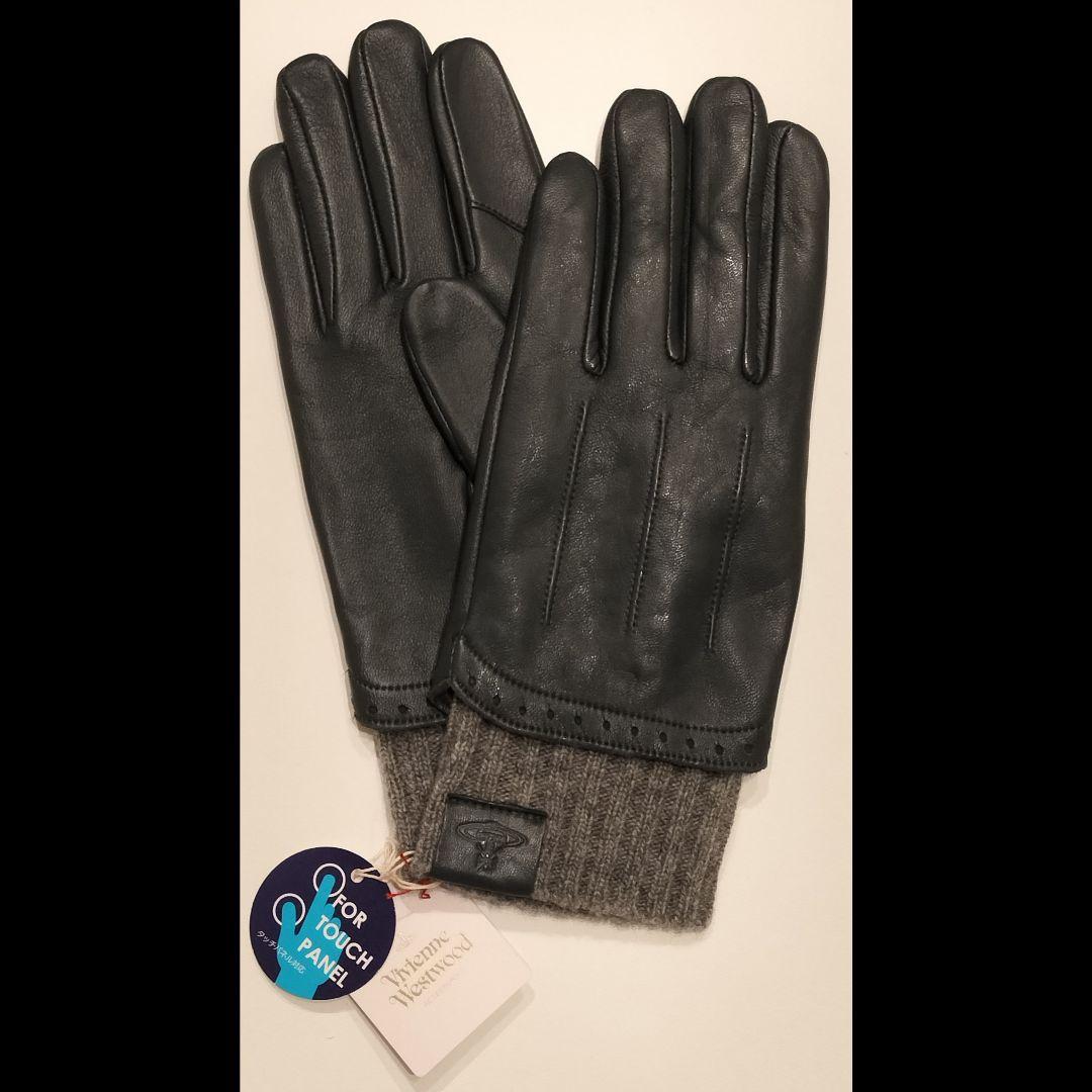 希少✰新品㊺【ヴィヴィアンウエストウッド】手袋 羊革 コンビ vivienne