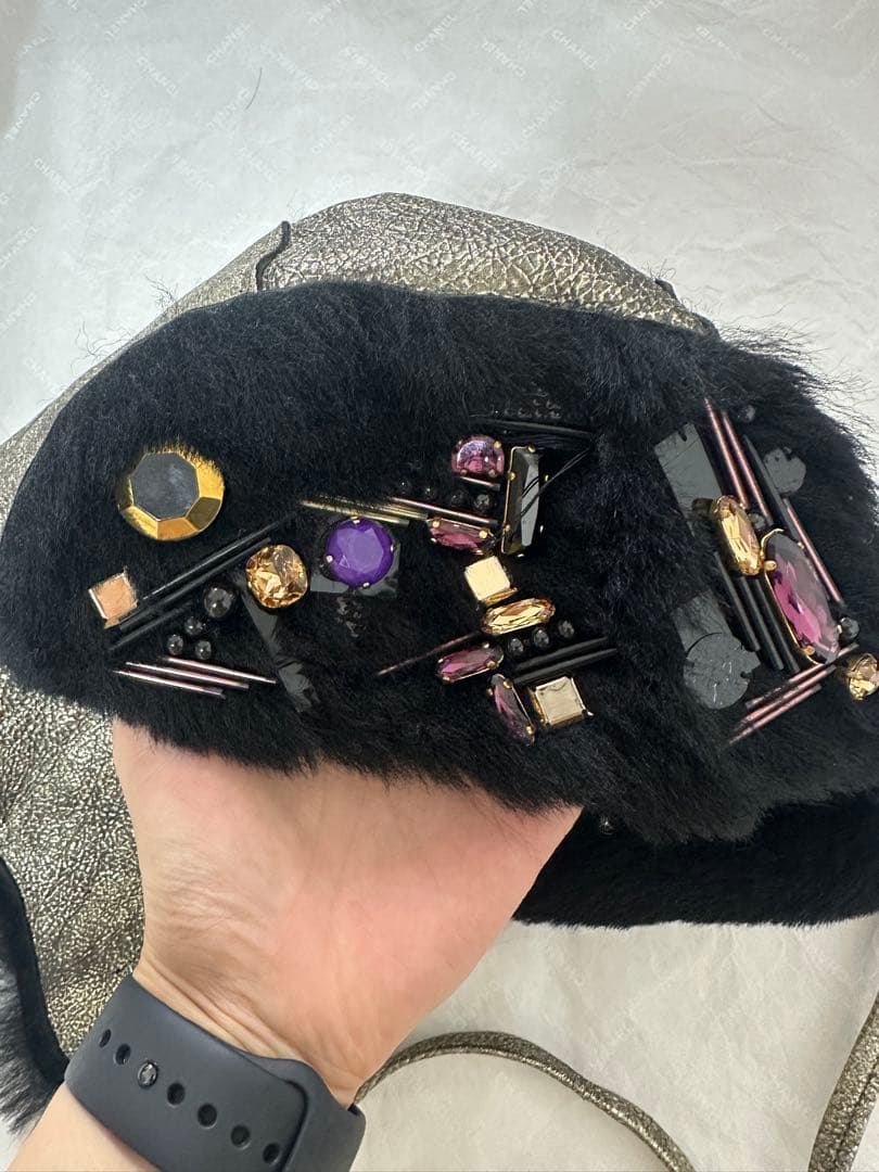 希少　CHANEL シルバー ブラック 帽子