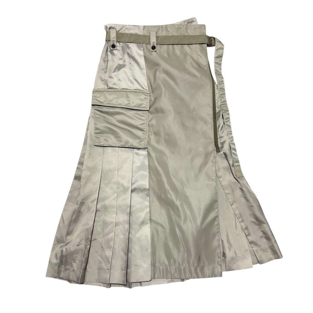 sacai 23SS スカート ミリタリー ナイロンツイルスカート プリーツ