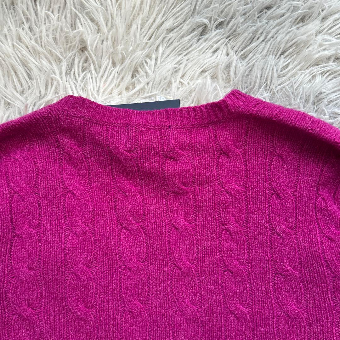 【新品】POLO RALPH LAUREN Vネックケーブルニット パープル新品