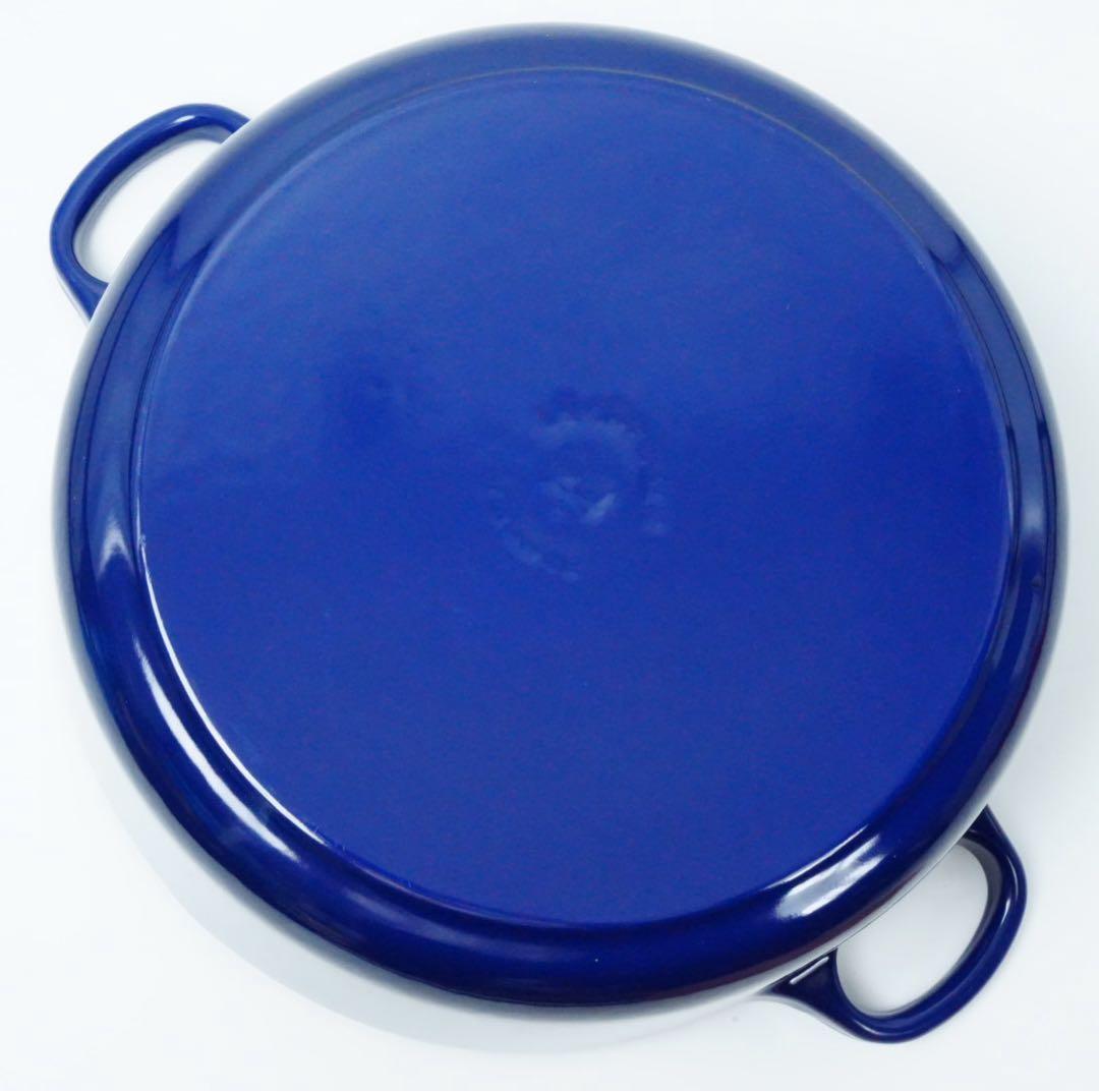 【美品】LE CREUSET　ココット ロンド インディゴブルー　24cm