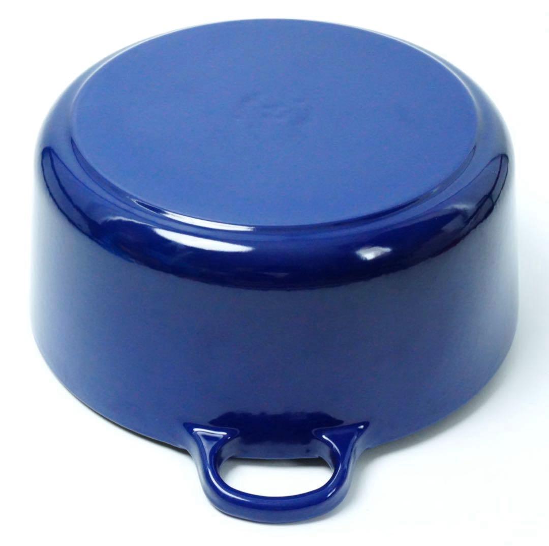 【美品】LE CREUSET　ココット ロンド インディゴブルー　24cm