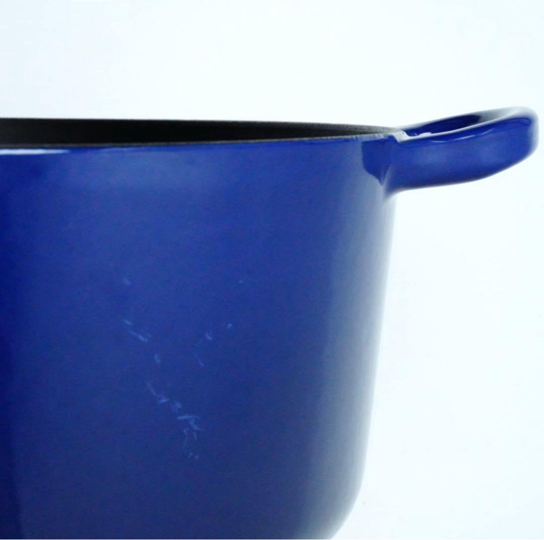 【美品】LE CREUSET　ココット ロンド インディゴブルー　24cm