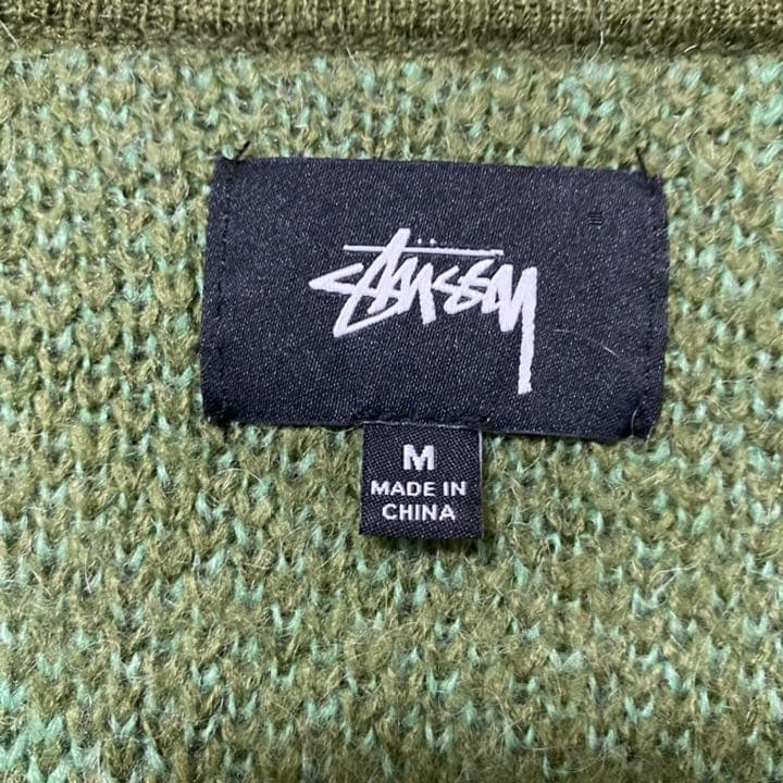 【超人気◎】STUSSY　モヘアカーディガン　総柄　ゆるだぼ　美品　完売モデル◎