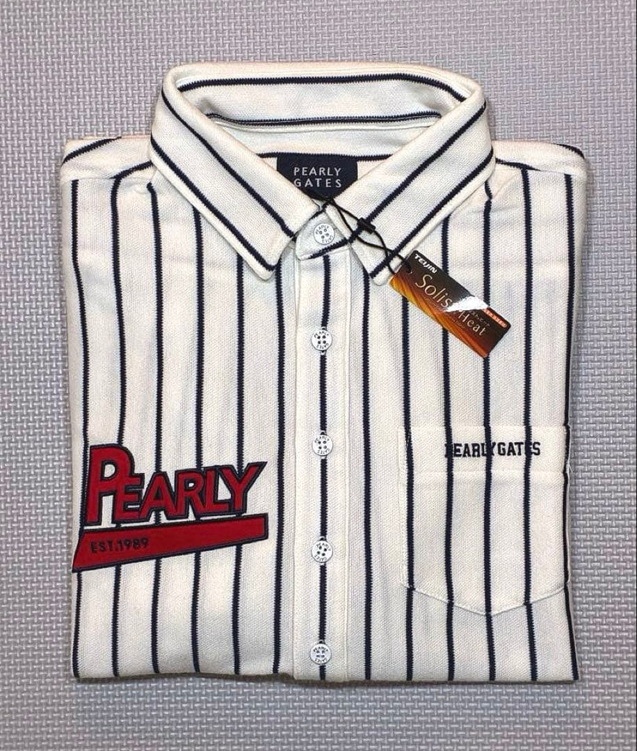 パーリーゲイツ ストレッチカノコ スムースピーチ 長袖ポロシャツ（WHT／4）