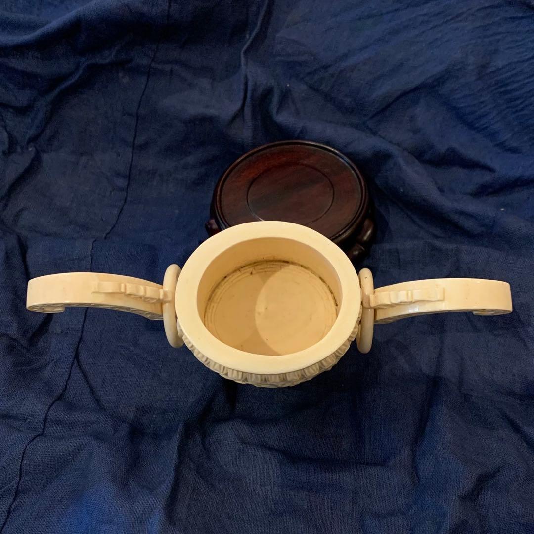 極上 天然高級素材 中国 乾隆 細密彫刻 香炉 置物