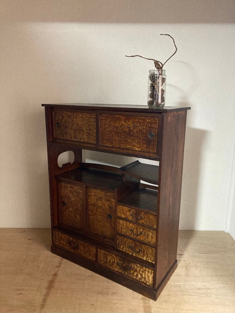 【送料込】アンティークの収納棚　高さ89cm