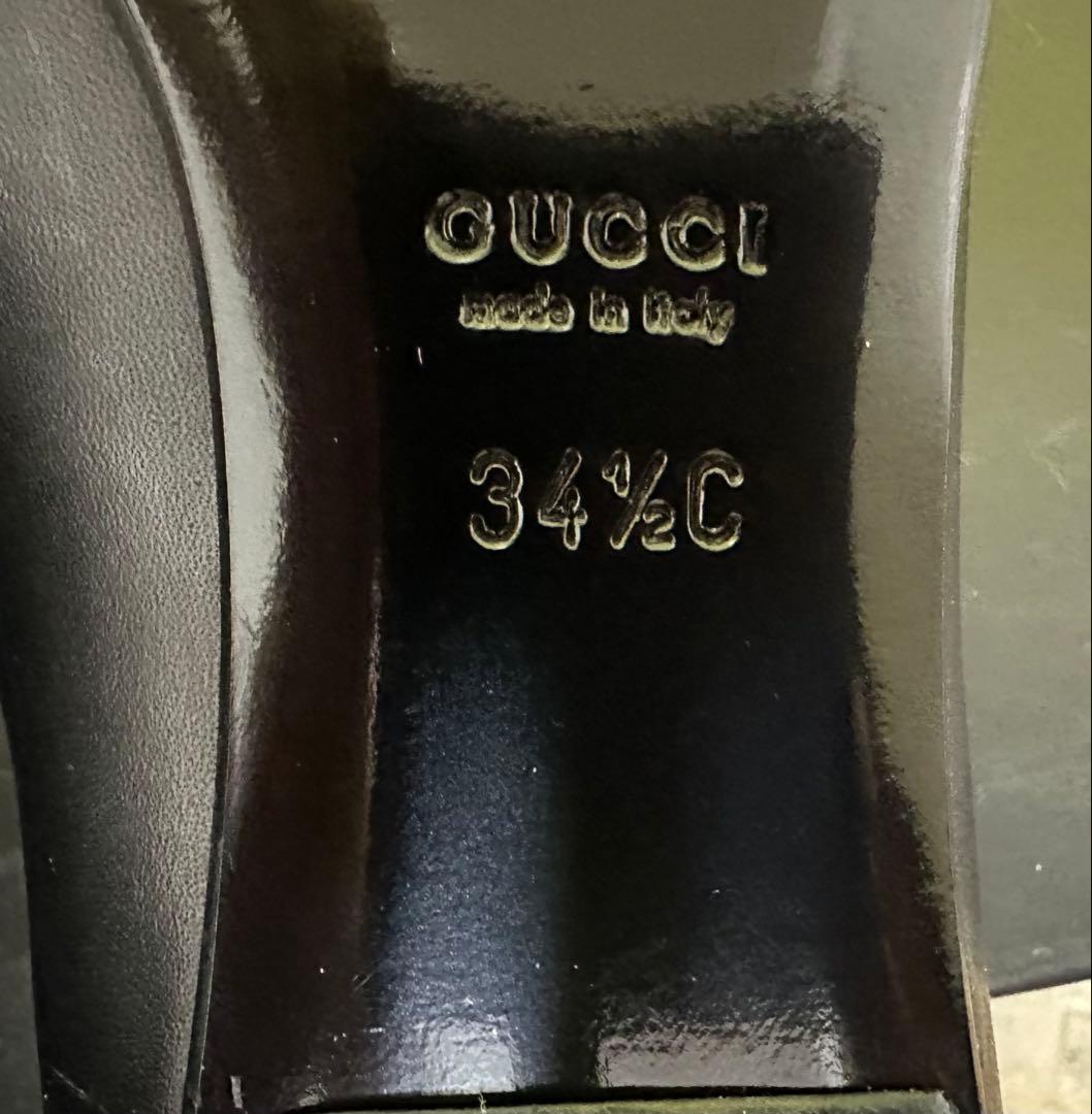 グッチ GUCCI パンプス ハイヒール ポインテッドトゥ ホースビット レザー