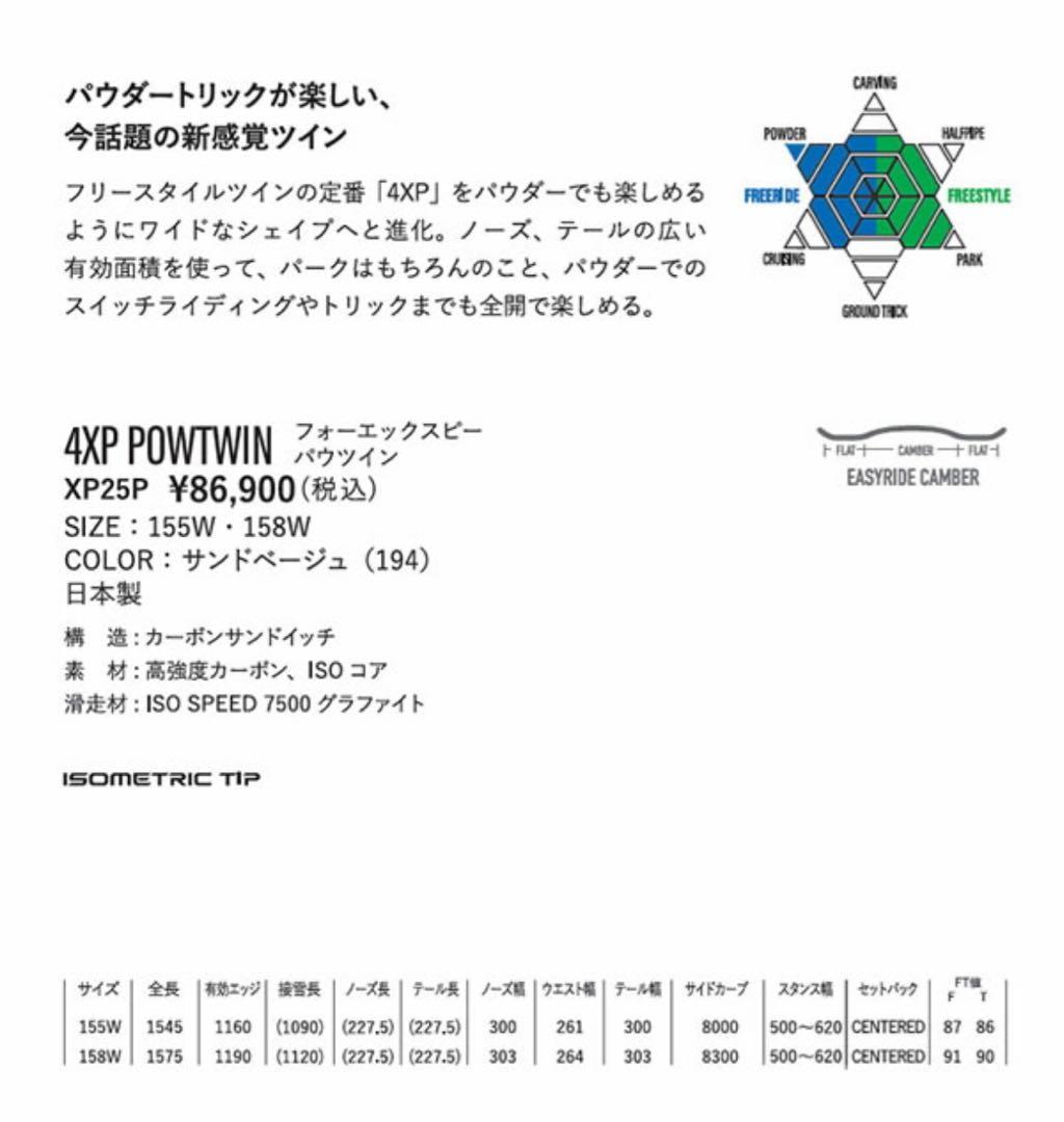 YONEX 4XP POWTWIN スノーボード 155W 2025-26
