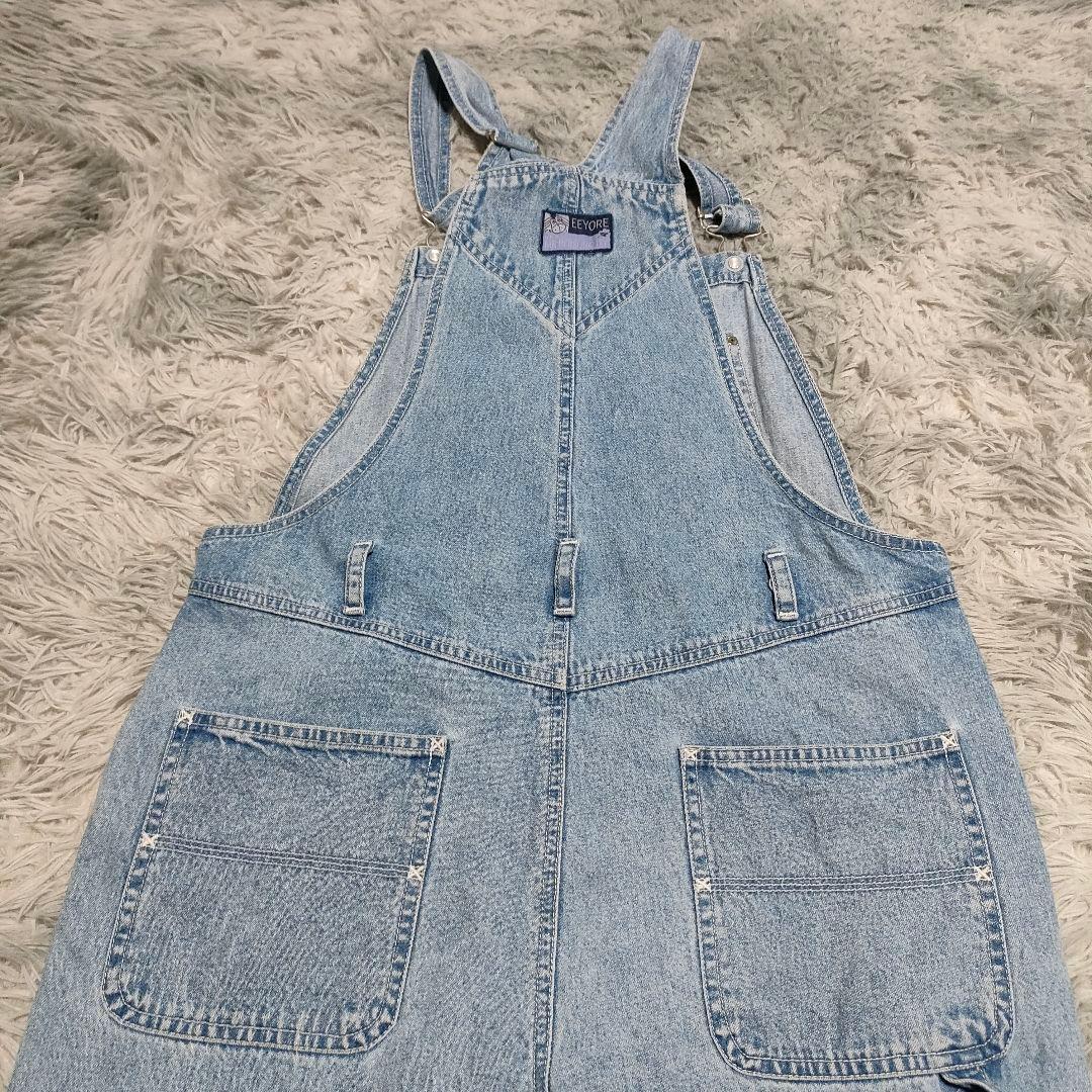 90s DISNEY　Pooh くまのプーさん デニムサロペット　オーバーオール