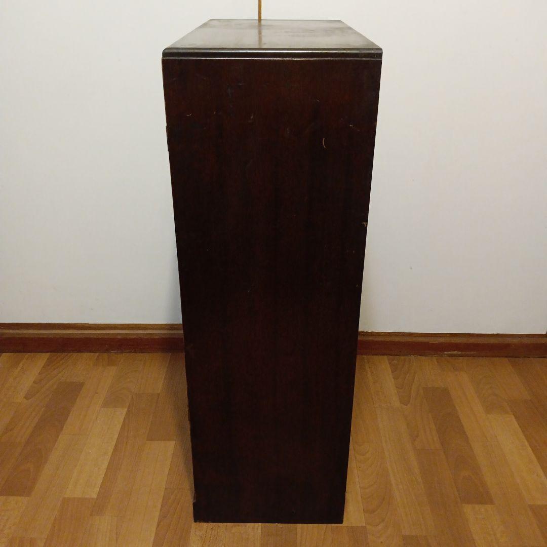 ガラスキャビネット　昭和レトロ　ガラス棚　小引き出し