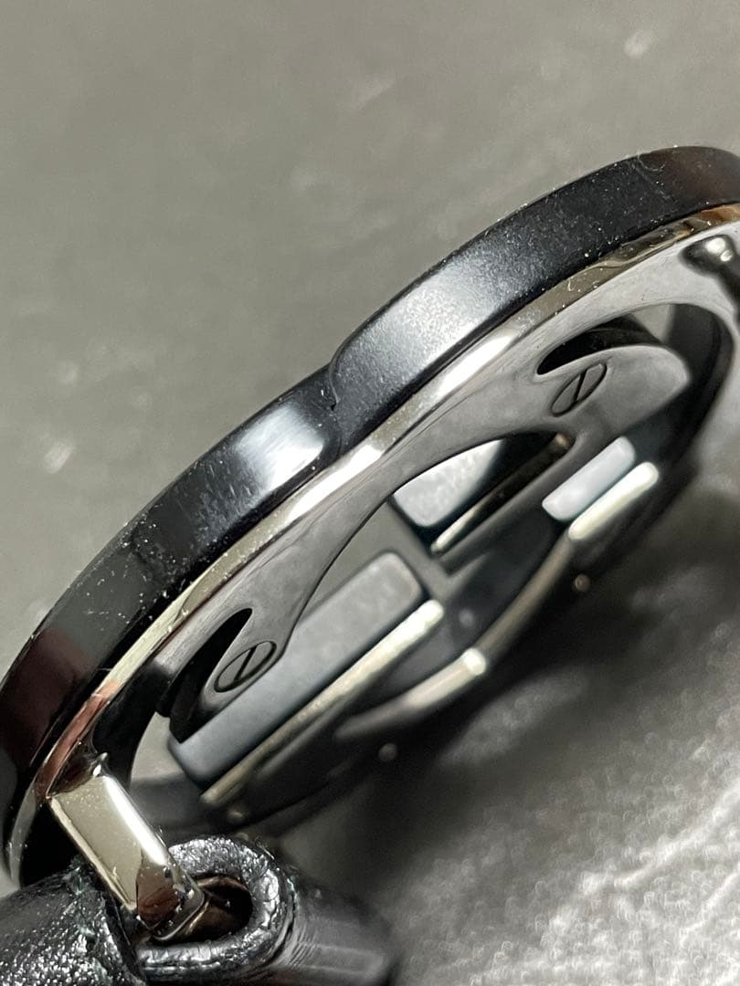 GUCCI ブラック レザーベルト GGパターン