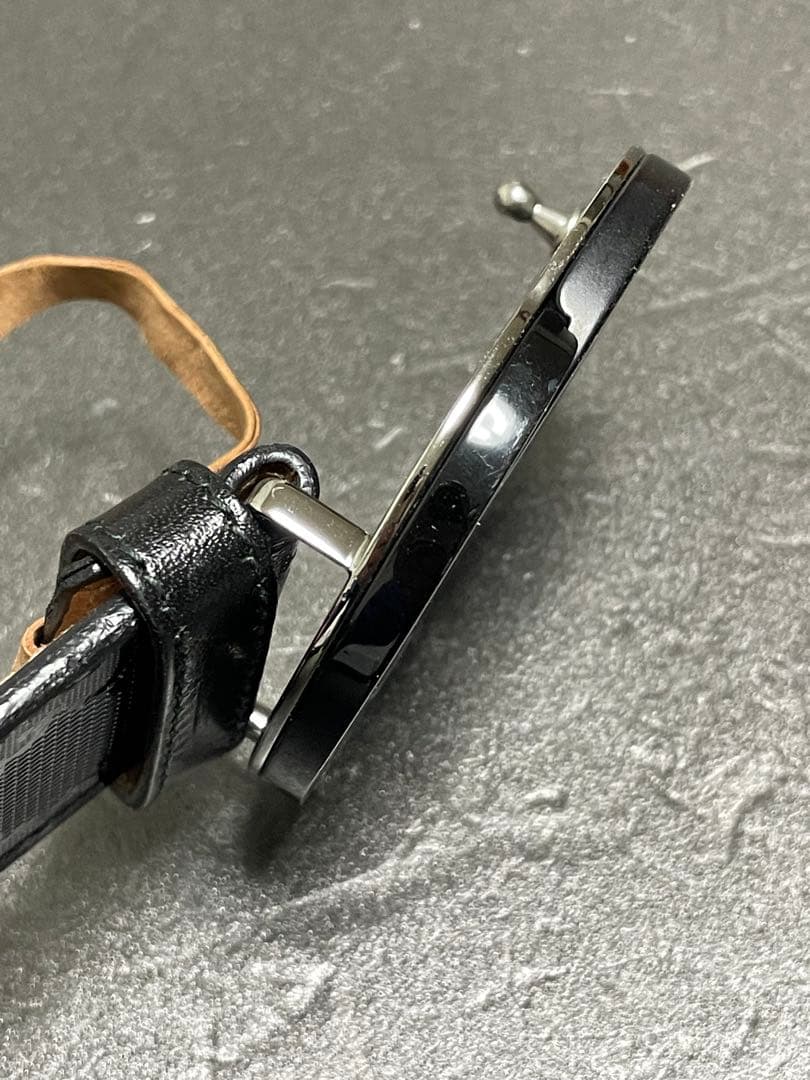 GUCCI ブラック レザーベルト GGパターン