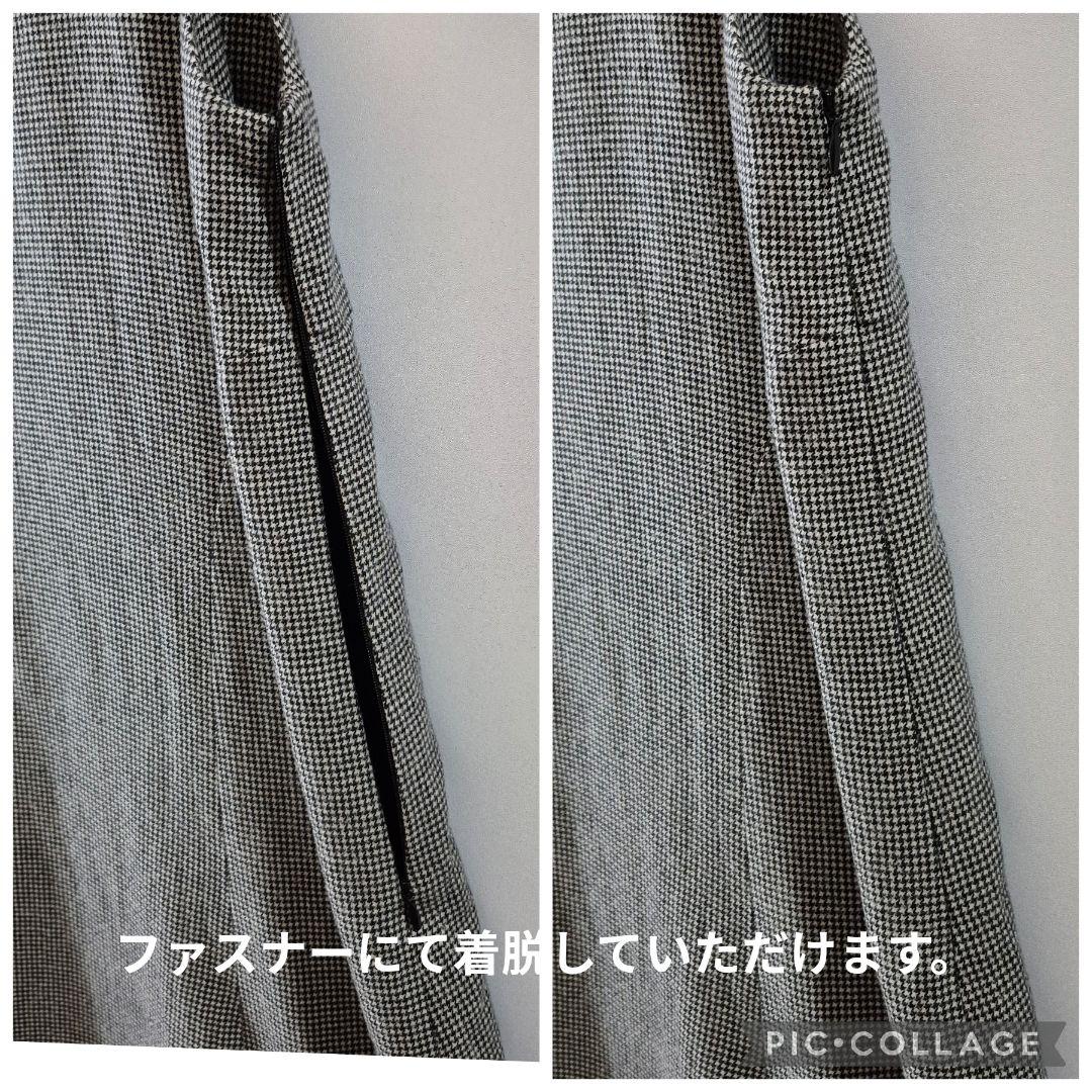 はっしーでございます 群言堂根々ウールコットン千鳥格子柄ジャンパースカート