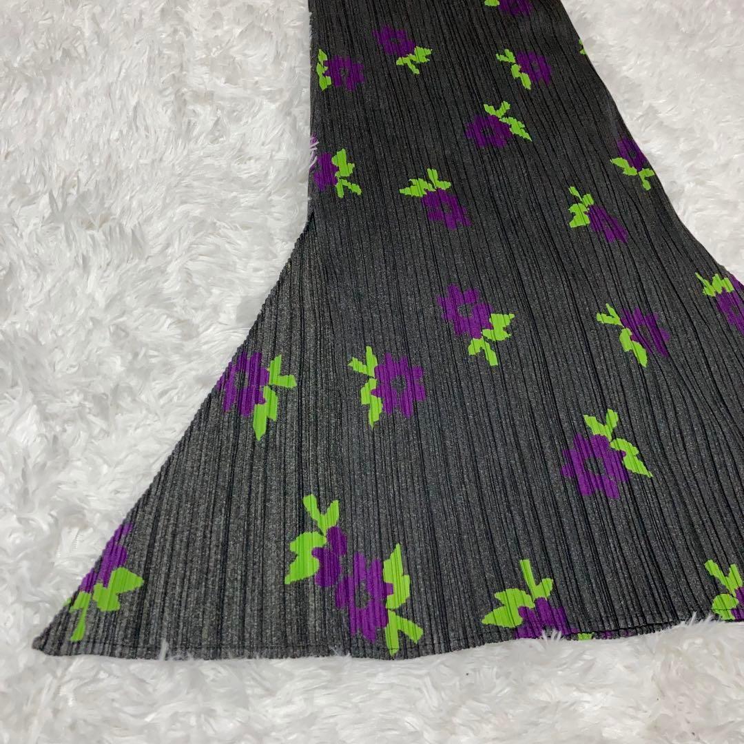 【美品】PLEATS PLEASE スカート 花柄 総柄 マキシ丈 変形 台形.