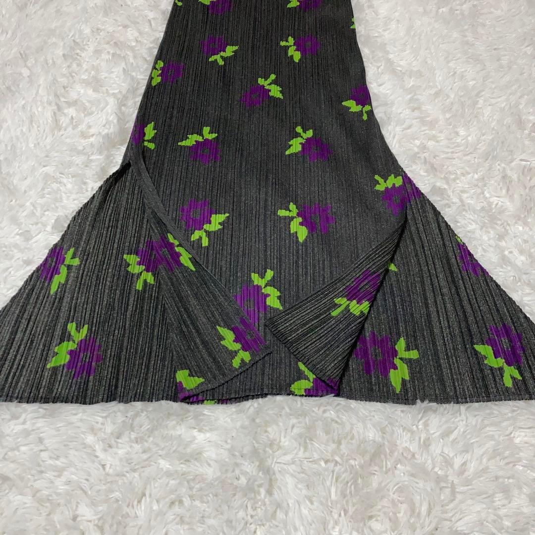 【美品】PLEATS PLEASE スカート 花柄 総柄 マキシ丈 変形 台形.