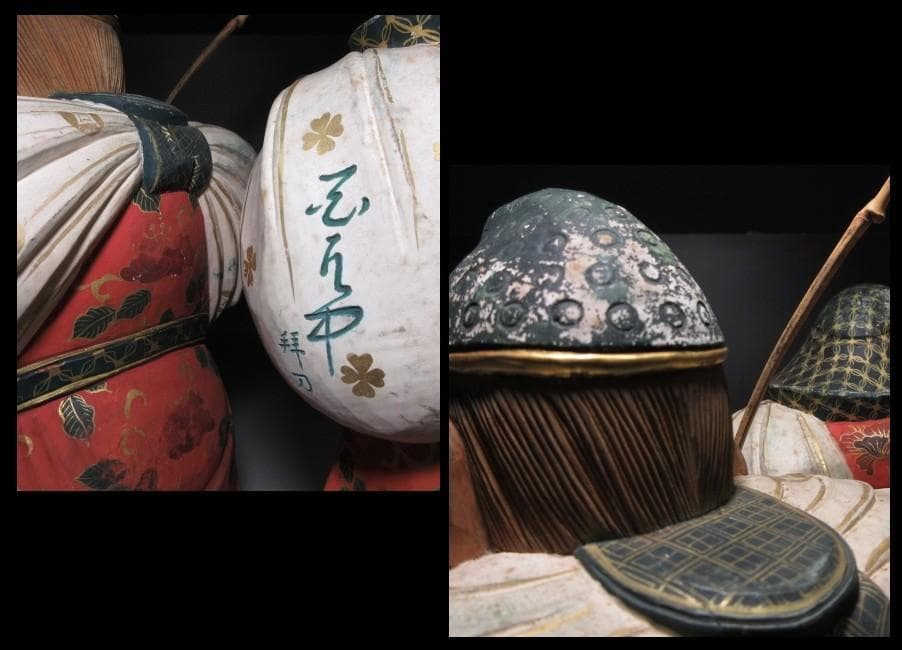 平櫛田中 木彫 彩色 恵比寿像 大黒天尊像／共箱／彫刻界巨匠