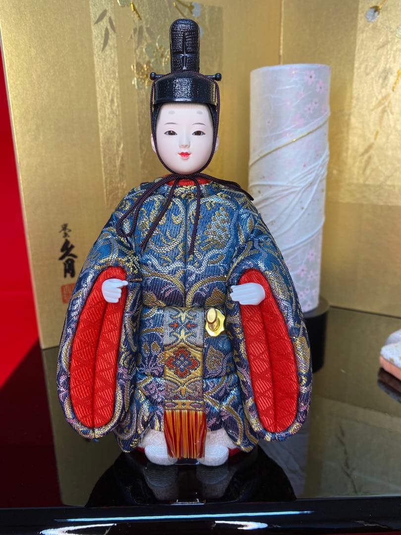 東京久月　木目込人形　ほのか立ち親王飾り・頭　杉田明十志　原作・木目込　新井久夫