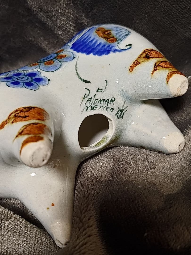 希少美品　メキシコ　トナラ焼き　El Palomar　陶器　置物　オブジェ